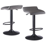 Winsome Wood Tarah Adjustable Swivel Stools, 2-Piece Set, Black & Slate Gray 16232-WINSOMEWOOD