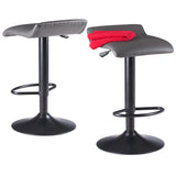 Winsome Wood Tarah Adjustable Swivel Stools, 2-Piece Set, Black & Slate Gray 16232-WINSOMEWOOD