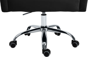 Arden Velvet / Engineered Wood / Metal / Foam Contemporary Black Velvet Office Chair - 25.5" W x 23" D x 33"-36" H