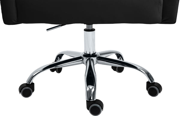 Arden Velvet / Engineered Wood / Metal / Foam Contemporary Black Velvet Office Chair - 25.5" W x 23" D x 33"-36" H