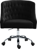Arden Velvet / Engineered Wood / Metal / Foam Contemporary Black Velvet Office Chair - 25.5" W x 23" D x 33"-36" H