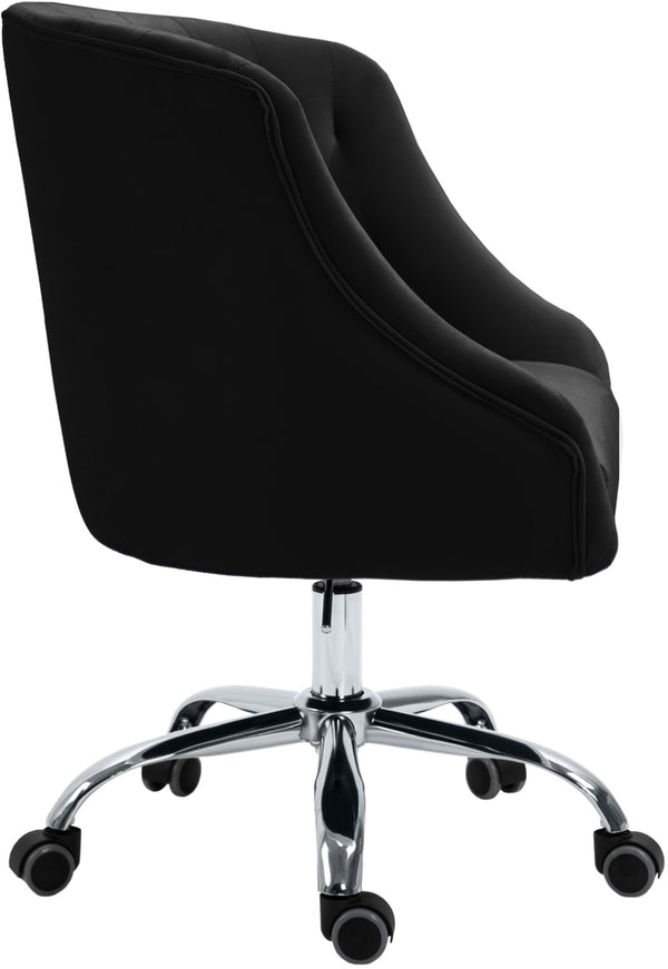 Arden Velvet / Engineered Wood / Metal / Foam Contemporary Black Velvet Office Chair - 25.5" W x 23" D x 33"-36" H