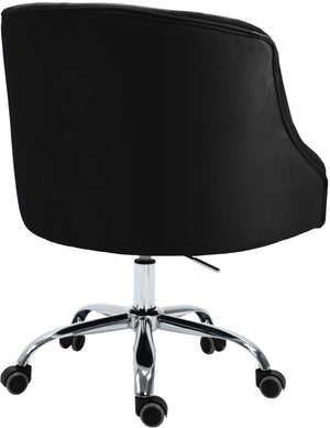 Arden Velvet / Engineered Wood / Metal / Foam Contemporary Black Velvet Office Chair - 25.5" W x 23" D x 33"-36" H
