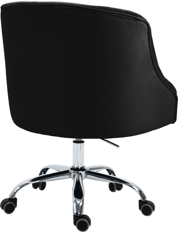 Arden Velvet / Engineered Wood / Metal / Foam Contemporary Black Velvet Office Chair - 25.5" W x 23" D x 33"-36" H