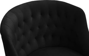 Arden Velvet / Engineered Wood / Metal / Foam Contemporary Black Velvet Office Chair - 25.5" W x 23" D x 33"-36" H