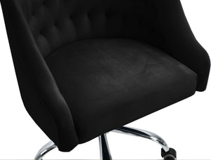 Arden Velvet / Engineered Wood / Metal / Foam Contemporary Black Velvet Office Chair - 25.5" W x 23" D x 33"-36" H