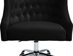 Arden Velvet / Engineered Wood / Metal / Foam Contemporary Black Velvet Office Chair - 25.5" W x 23" D x 33"-36" H