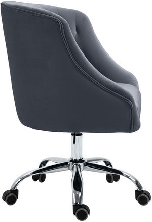 Arden Velvet / Engineered Wood / Metal / Foam Contemporary Grey Velvet Office Chair - 25.5" W x 23" D x 33"-36" H