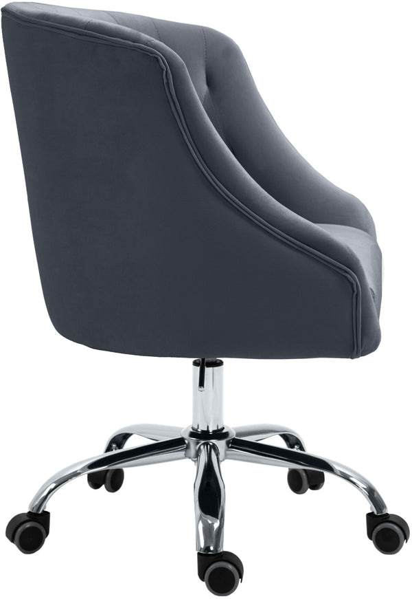 Arden Velvet / Engineered Wood / Metal / Foam Contemporary Grey Velvet Office Chair - 25.5" W x 23" D x 33"-36" H