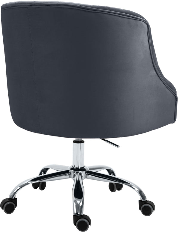 Arden Velvet / Engineered Wood / Metal / Foam Contemporary Grey Velvet Office Chair - 25.5" W x 23" D x 33"-36" H