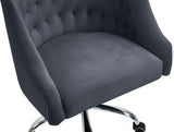 Arden Velvet / Engineered Wood / Metal / Foam Contemporary Grey Velvet Office Chair - 25.5" W x 23" D x 33"-36" H