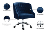 Arden Velvet / Engineered Wood / Metal / Foam Contemporary Navy Velvet Office Chair - 25.5" W x 23" D x 33"-36" H