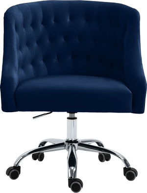Arden Velvet / Engineered Wood / Metal / Foam Contemporary Navy Velvet Office Chair - 25.5" W x 23" D x 33"-36" H