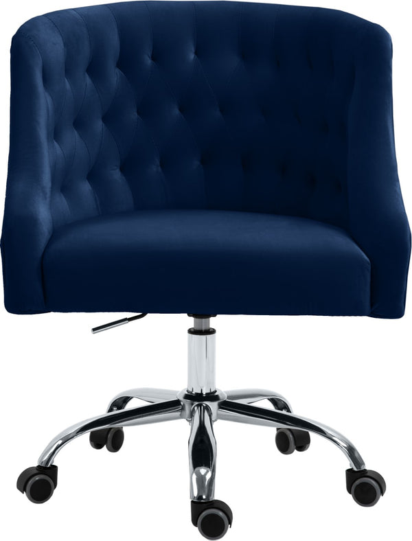 Arden Velvet / Engineered Wood / Metal / Foam Contemporary Navy Velvet Office Chair - 25.5" W x 23" D x 33"-36" H