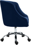 Arden Velvet / Engineered Wood / Metal / Foam Contemporary Navy Velvet Office Chair - 25.5" W x 23" D x 33"-36" H