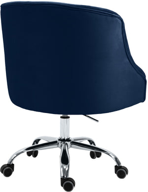 Arden Velvet / Engineered Wood / Metal / Foam Contemporary Navy Velvet Office Chair - 25.5" W x 23" D x 33"-36" H