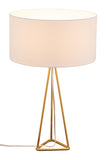 Zuo Modern Sascha Steel, Poly Cotton Modern Commercial Grade Table Lamp White, Brass Steel, Poly Cotton