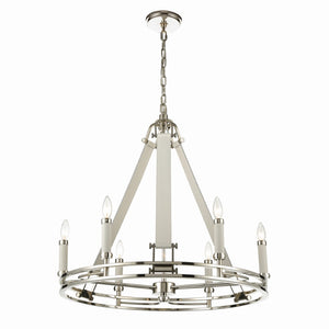 Bergamo 29'' Wide 6-Light Chandelier - Polished Nickel