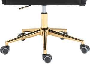 Karina Velvet / Engineered Wood / Foam Contemporary Black Velvet Office Chair - 23" W x 26" D x 36"-39" H