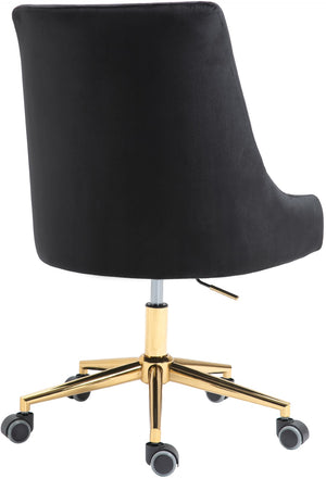 Karina Velvet / Engineered Wood / Foam Contemporary Black Velvet Office Chair - 23" W x 26" D x 36"-39" H