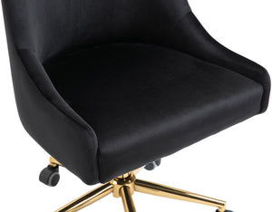 Karina Velvet / Engineered Wood / Foam Contemporary Black Velvet Office Chair - 23" W x 26" D x 36"-39" H