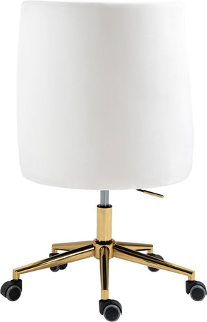 Karina Velvet / Engineered Wood / Foam Contemporary Cream Velvet Office Chair - 23" W x 26" D x 36"-39" H