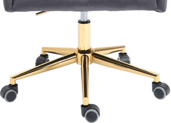 Karina Velvet / Engineered Wood / Foam Contemporary Grey Velvet Office Chair - 23" W x 26" D x 36"-39" H