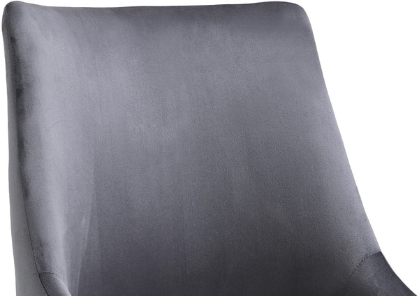 Karina Velvet / Engineered Wood / Foam Contemporary Grey Velvet Office Chair - 23" W x 26" D x 36"-39" H