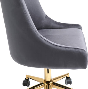 Karina Velvet / Engineered Wood / Foam Contemporary Grey Velvet Office Chair - 23" W x 26" D x 36"-39" H