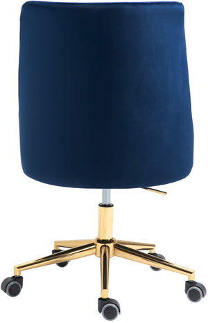 Karina Velvet / Engineered Wood / Foam Contemporary Navy Velvet Office Chair - 23" W x 26" D x 36"-39" H
