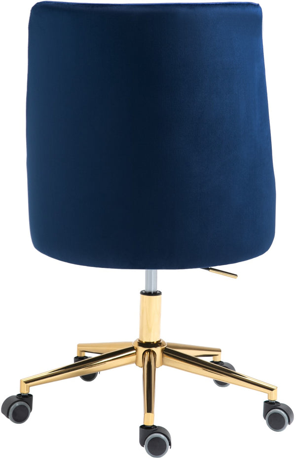 Karina Velvet / Engineered Wood / Foam Contemporary Navy Velvet Office Chair - 23" W x 26" D x 36"-39" H