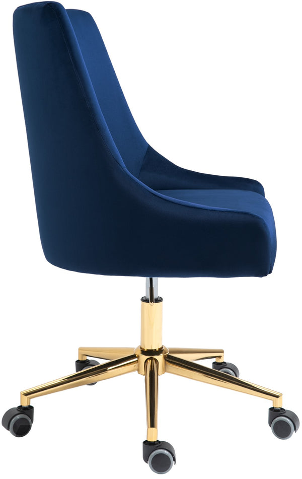 Karina Velvet / Engineered Wood / Foam Contemporary Navy Velvet Office Chair - 23" W x 26" D x 36"-39" H