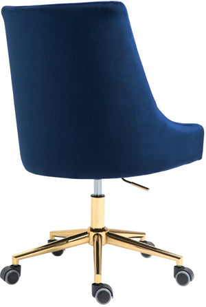 Karina Velvet / Engineered Wood / Foam Contemporary Navy Velvet Office Chair - 23" W x 26" D x 36"-39" H