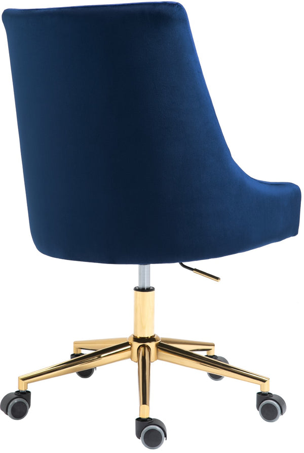 Karina Velvet / Engineered Wood / Foam Contemporary Navy Velvet Office Chair - 23" W x 26" D x 36"-39" H