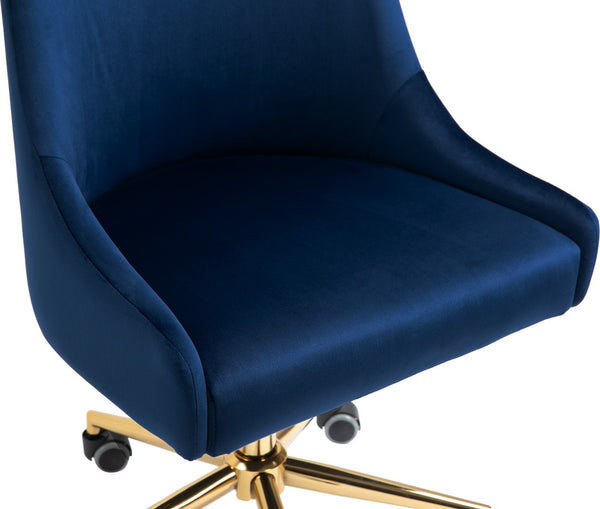 Karina Velvet / Engineered Wood / Foam Contemporary Navy Velvet Office Chair - 23" W x 26" D x 36"-39" H