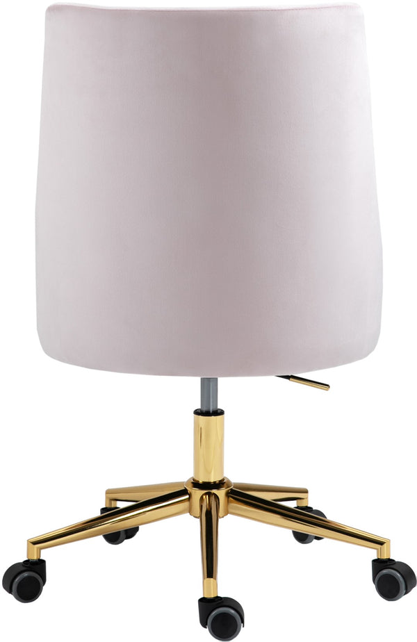 Karina Velvet / Engineered Wood / Foam Contemporary Pink Velvet Office Chair - 23" W x 26" D x 36"-39" H