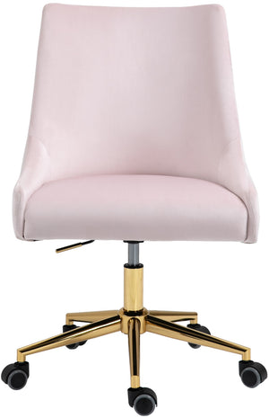 Karina Velvet / Engineered Wood / Foam Contemporary Pink Velvet Office Chair - 23" W x 26" D x 36"-39" H