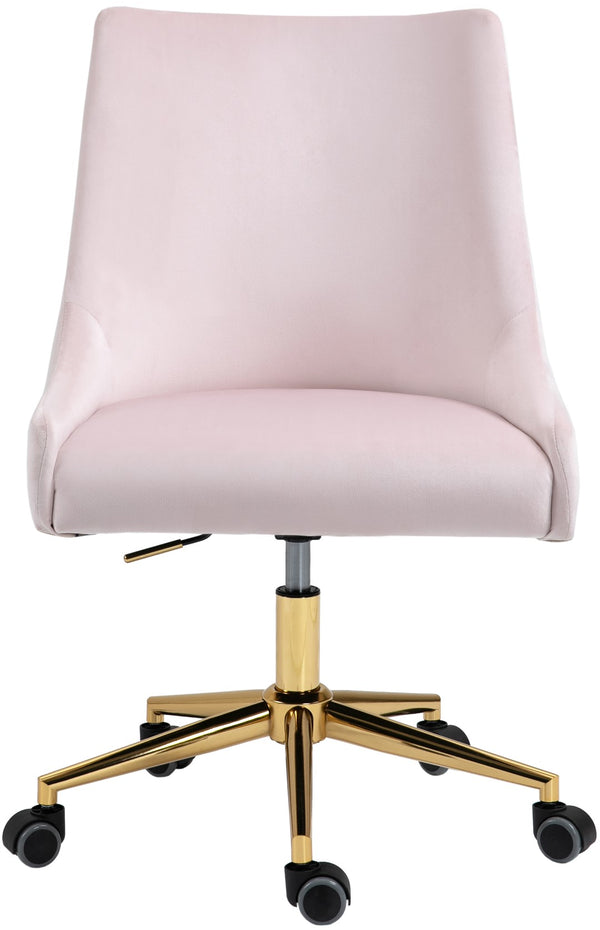 Karina Velvet / Engineered Wood / Foam Contemporary Pink Velvet Office Chair - 23" W x 26" D x 36"-39" H