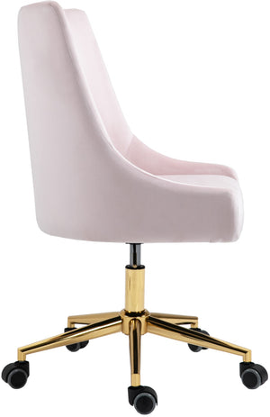 Karina Velvet / Engineered Wood / Foam Contemporary Pink Velvet Office Chair - 23" W x 26" D x 36"-39" H