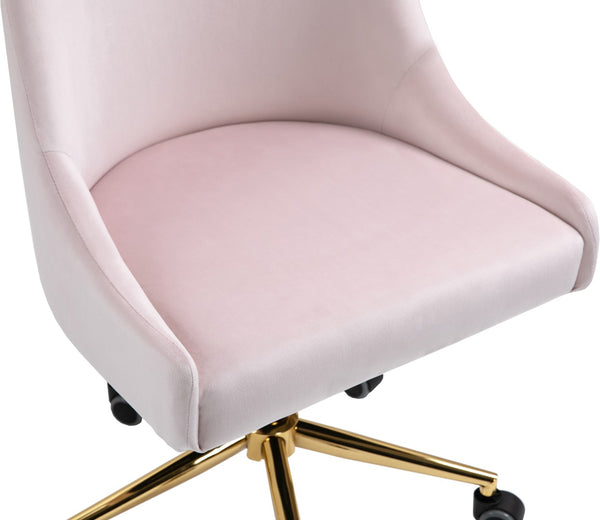 Karina Velvet / Engineered Wood / Foam Contemporary Pink Velvet Office Chair - 23" W x 26" D x 36"-39" H