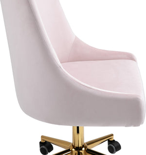 Karina Velvet / Engineered Wood / Foam Contemporary Pink Velvet Office Chair - 23" W x 26" D x 36"-39" H