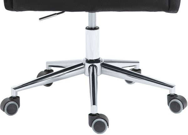 Karina Velvet / Engineered Wood / Metal / Foam Contemporary Black Velvet Office Chair - 23" W x 26" D x 36"-39" H