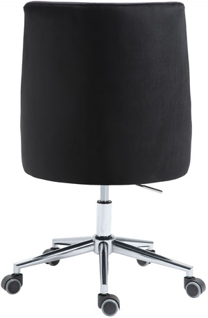 Karina Velvet / Engineered Wood / Metal / Foam Contemporary Black Velvet Office Chair - 23" W x 26" D x 36"-39" H