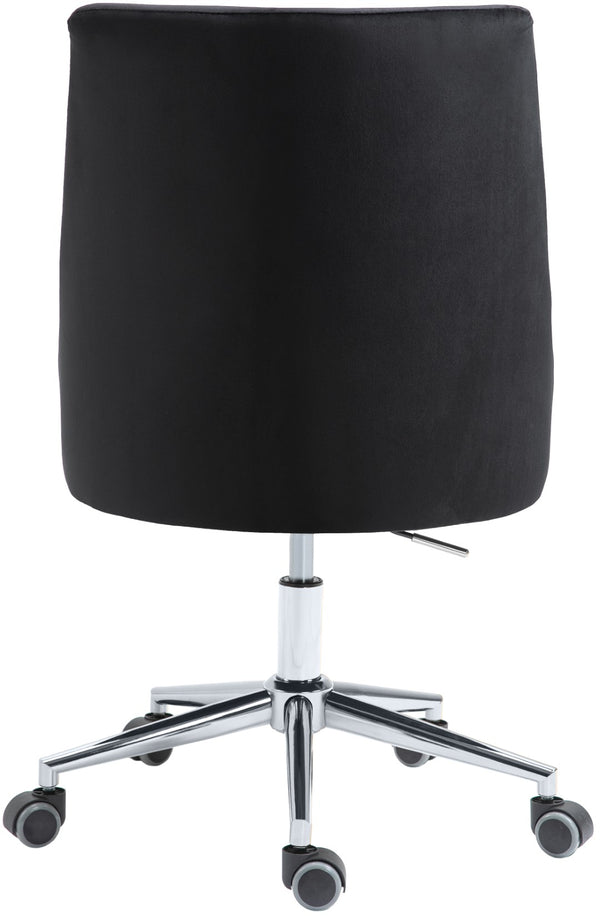 Karina Velvet / Engineered Wood / Metal / Foam Contemporary Black Velvet Office Chair - 23" W x 26" D x 36"-39" H