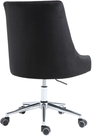 Karina Velvet / Engineered Wood / Metal / Foam Contemporary Black Velvet Office Chair - 23" W x 26" D x 36"-39" H