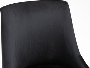 Karina Velvet / Engineered Wood / Metal / Foam Contemporary Black Velvet Office Chair - 23" W x 26" D x 36"-39" H