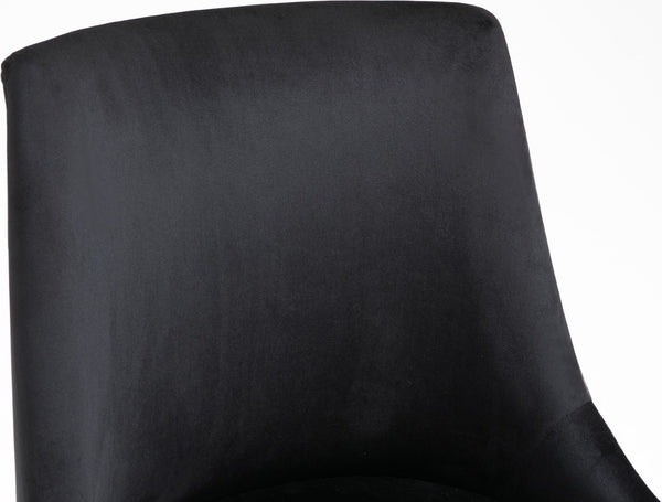 Karina Velvet / Engineered Wood / Metal / Foam Contemporary Black Velvet Office Chair - 23" W x 26" D x 36"-39" H