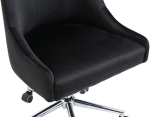 Karina Velvet / Engineered Wood / Metal / Foam Contemporary Black Velvet Office Chair - 23" W x 26" D x 36"-39" H