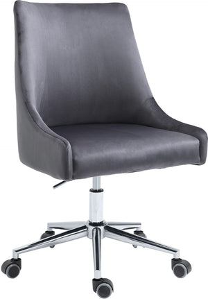 Karina Velvet / Engineered Wood / Metal / Foam Contemporary Grey Velvet Office Chair - 23" W x 26" D x 36"-39" H