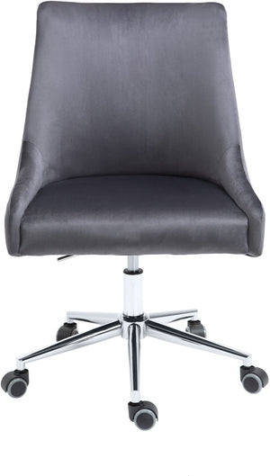 Karina Velvet / Engineered Wood / Metal / Foam Contemporary Grey Velvet Office Chair - 23" W x 26" D x 36"-39" H
